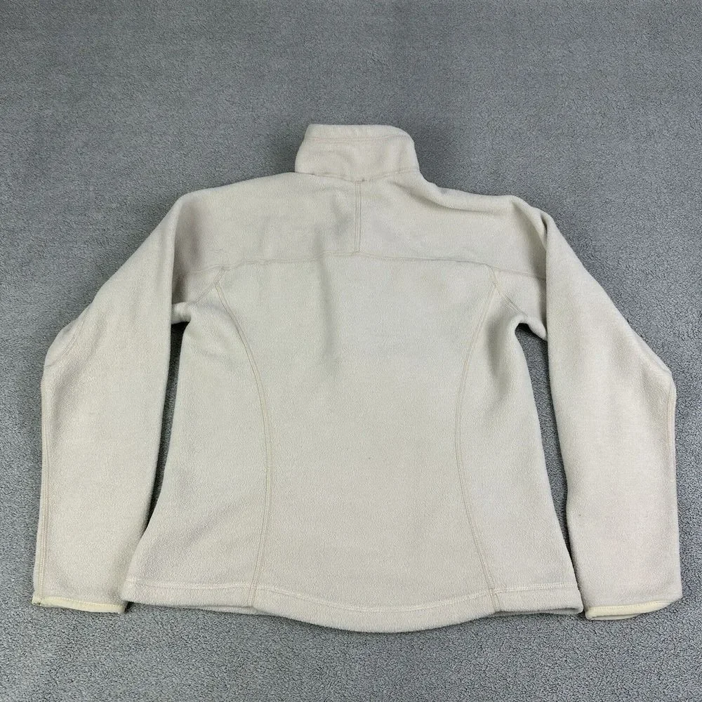 Patagonia Synchilla Jacket Women Medium Ivory 1/4 Zip Casual Hiking Outdoor READ - Picture 6 of 10